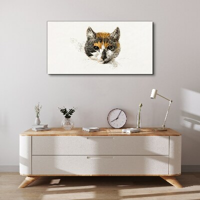 Foto auf leinwand Porträt einer Katze in zarten Farbtönen