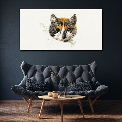 Foto auf leinwand Porträt einer Katze in zarten Farbtönen