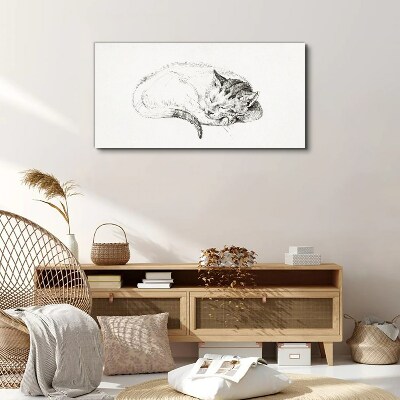 Bild auf leinwand Schlafende Katze