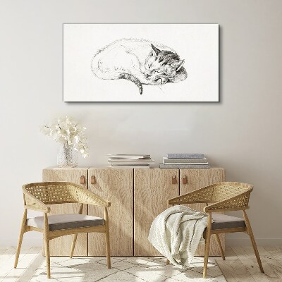 Bild auf leinwand Schlafende Katze
