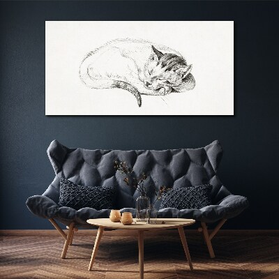 Bild auf leinwand Schlafende Katze
