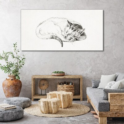 Bild auf leinwand Schlafende Katze