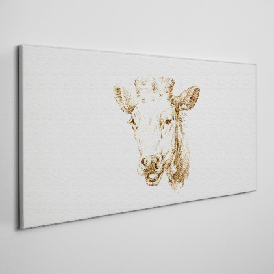 Foto auf leinwand Portrait einer Kuh in Brauntönen