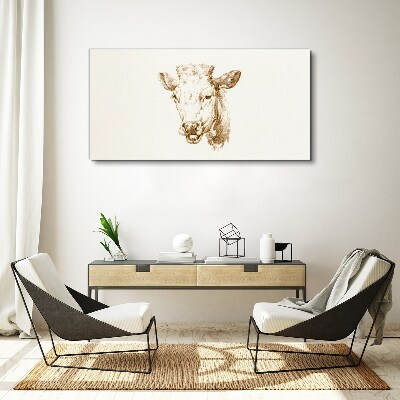 Foto auf leinwand Portrait einer Kuh in Brauntönen