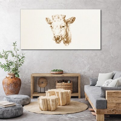 Foto auf leinwand Portrait einer Kuh in Brauntönen
