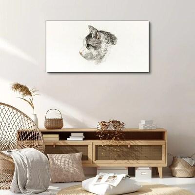 Foto auf leinwand Porträt einer Katze auf weißem Hintergrund