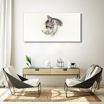 Foto auf leinwand Porträt einer Katze auf weißem Hintergrund