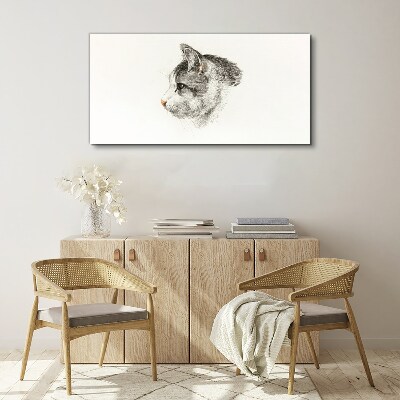 Foto auf leinwand Porträt einer Katze auf weißem Hintergrund