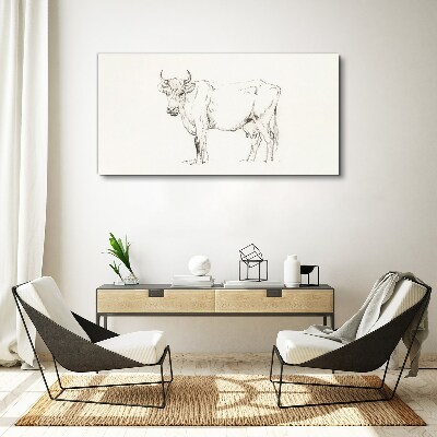 Foto auf leinwand Kuh auf weißem Hintergrund