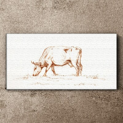 Foto auf leinwand Kuh-Tierzeichnung