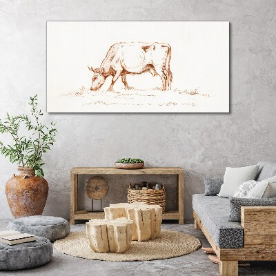Foto auf leinwand Kuh auf der Wiese