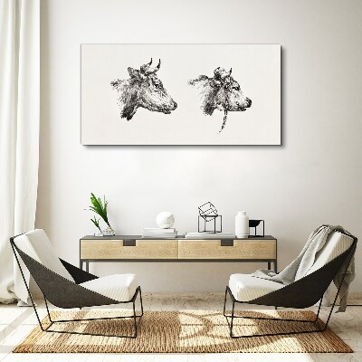 Foto auf leinwand Porträt von zwei Kühen