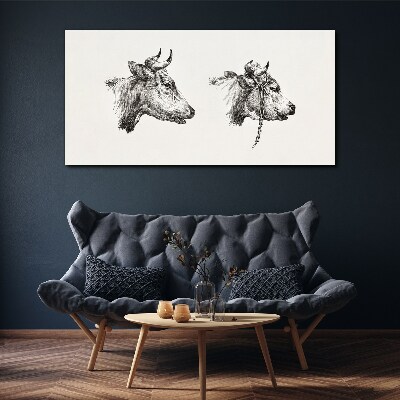 Foto auf leinwand Porträt von zwei Kühen