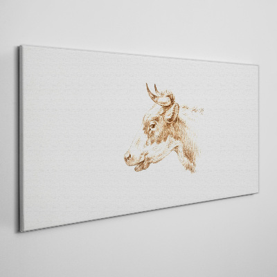 Wandbild Portrait einer Kuh in Brauntönen