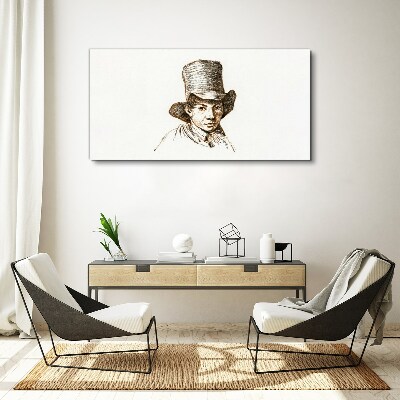 Foto auf leinwand Porträt mit Hut