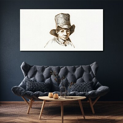 Foto auf leinwand Porträt mit Hut
