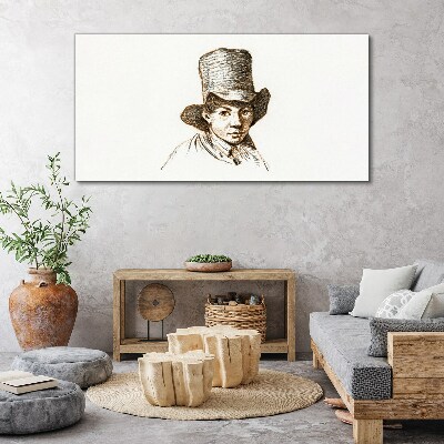 Foto auf leinwand Porträt mit Hut