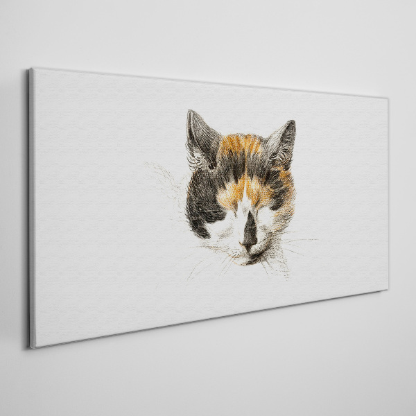 Bild auf leinwand Porträt einer Katze in Brauntönen