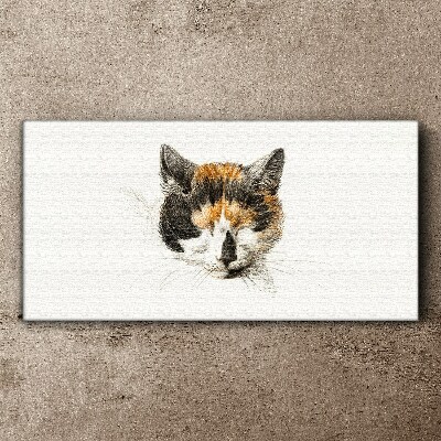 Bild auf leinwand Porträt einer Katze in Brauntönen