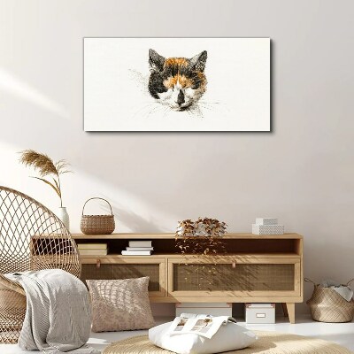 Bild auf leinwand Porträt einer Katze in Brauntönen