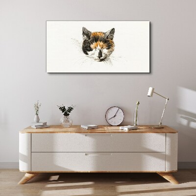 Bild auf leinwand Porträt einer Katze in Brauntönen