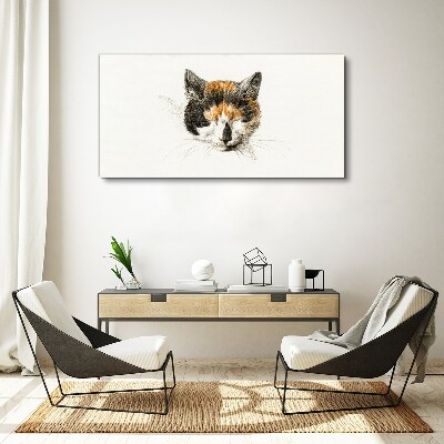 Bild auf leinwand Porträt einer Katze in Brauntönen