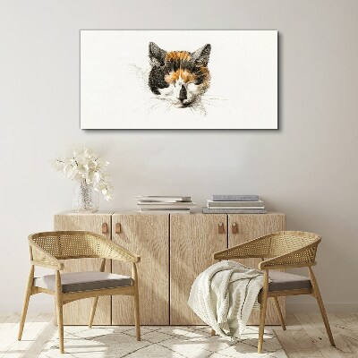 Bild auf leinwand Porträt einer Katze in Brauntönen