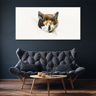Bild auf leinwand Porträt einer Katze in Brauntönen