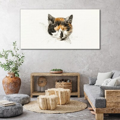Bild auf leinwand Porträt einer Katze in Brauntönen