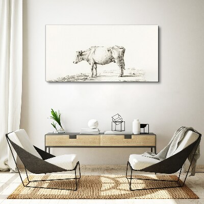 Foto auf leinwand Eine ruhige Kuh vor der Kulisse der Natur