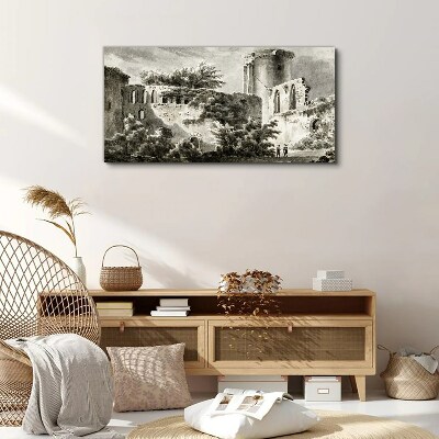 Foto leinwand Ruinen in der Landschaft