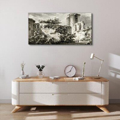 Foto leinwand Ruinen in der Landschaft