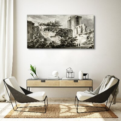 Foto leinwand Ruinen in der Landschaft