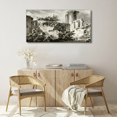 Foto leinwand Ruinen in der Landschaft