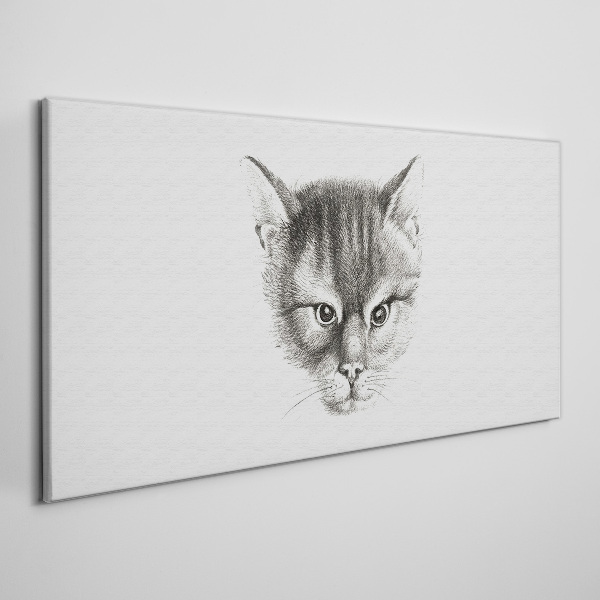 Foto auf leinwand Porträt einer Katze in Grautönen