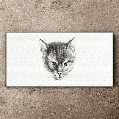 Foto auf leinwand Porträt einer Katze in Grautönen