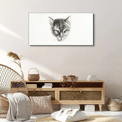 Foto auf leinwand Porträt einer Katze in Grautönen