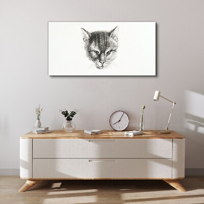 Foto auf leinwand Porträt einer Katze in Grautönen
