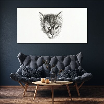 Foto auf leinwand Porträt einer Katze in Grautönen