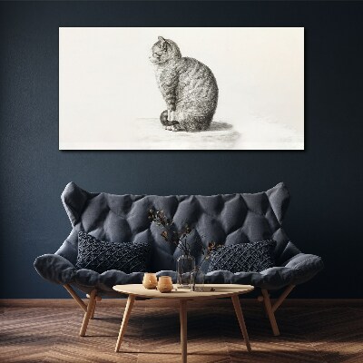 Bild auf leinwand Sitzende Katze