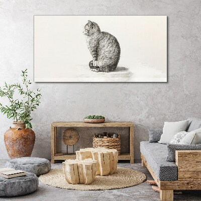 Bild auf leinwand Sitzende Katze