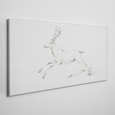 Foto auf leinwand Springender Hirsch auf weißem Hintergrund