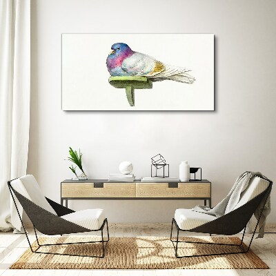 Foto auf leinwand Bunte Taube in Pastelltönen
