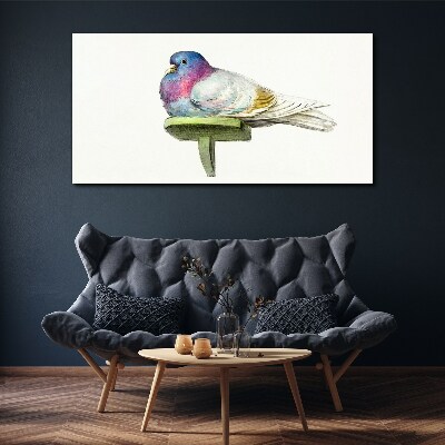 Foto auf leinwand Bunte Taube in Pastelltönen