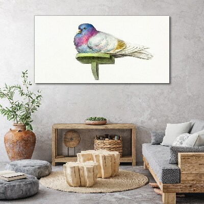 Foto auf leinwand Bunte Taube in Pastelltönen