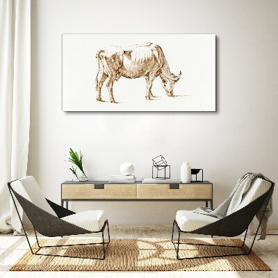 Foto auf leinwand Kuh in brauner Umriss