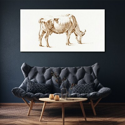 Foto auf leinwand Kuh in brauner Umriss