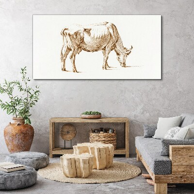 Foto auf leinwand Kuh in brauner Umriss