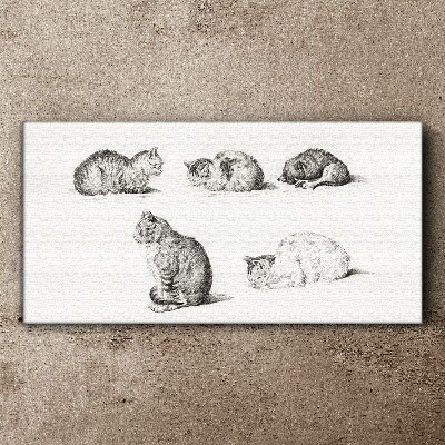 Foto leinwand Zeichnen von Tieren und Katzen