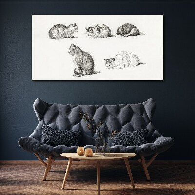 Foto leinwand Zeichnen von Tieren und Katzen